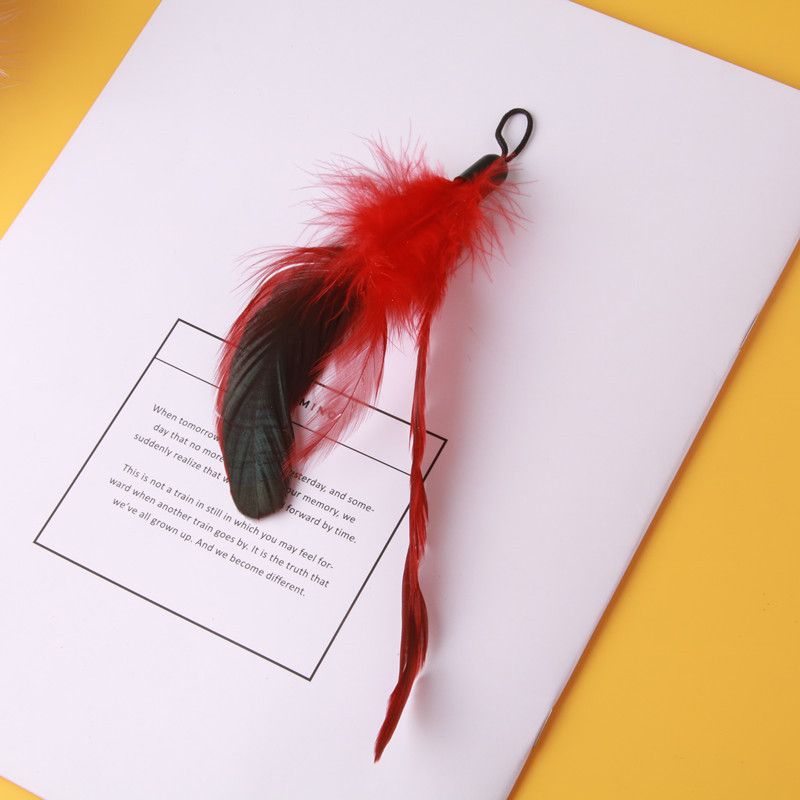 Baguette de rechange en plumes colorées pour chat, jouet interactif, fournitures pour animaux de compagnie_voghion.com