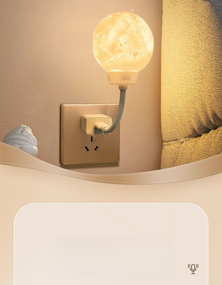 Intelligentes sprachgesteuertes Nachtlicht mit Augenschutz, Stillsteckdose, Schlafzimmer, Schlaf, USB-Raum, Internet, Promi-Mond_voghion.com