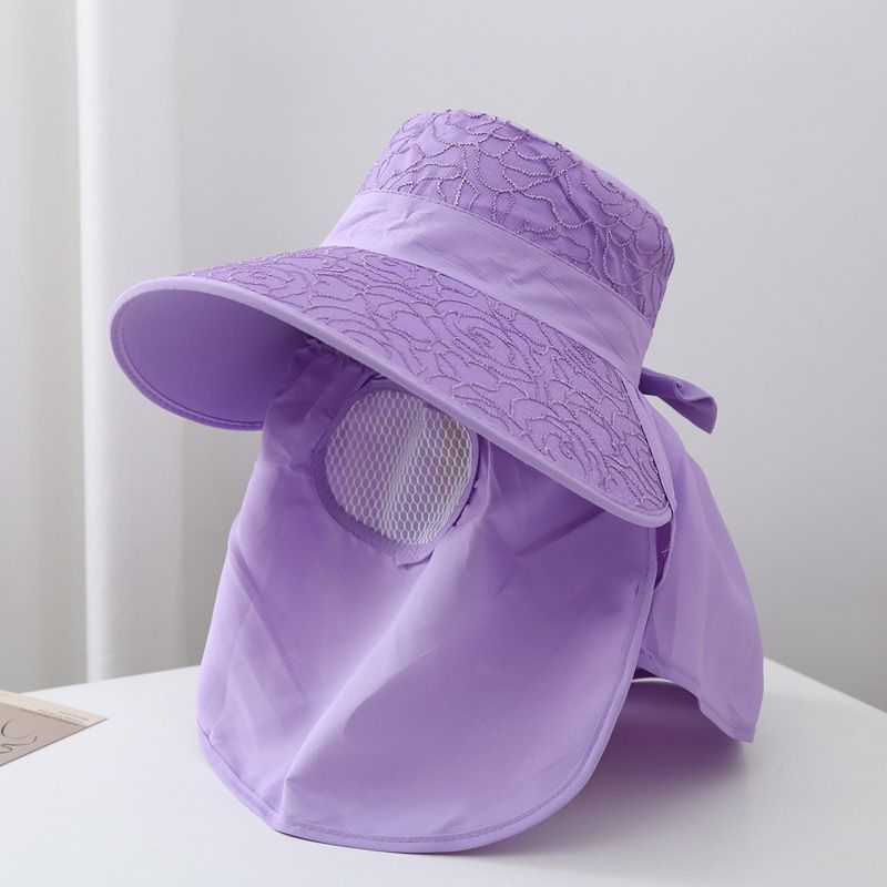 for Women, Summer Mask, Face Covering Wide Brim UV Protection Tea Picking Hat, Lace Cycling Sun Hat_voghion.com