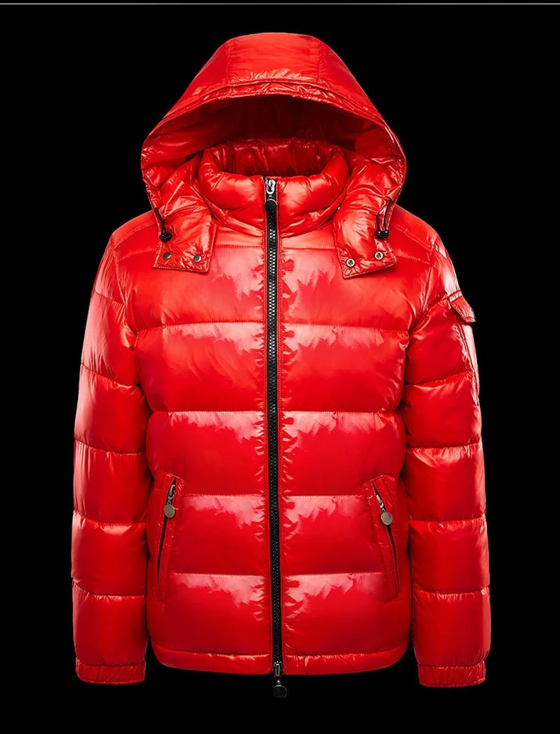 Herren Daunen Jacke Weiße Enten Haube Warm Glänzende Männer Glänzend Schwarz Rot Gepolstert Flauschigen Mantel Mann Winter Puffer Frauen_voghion.com