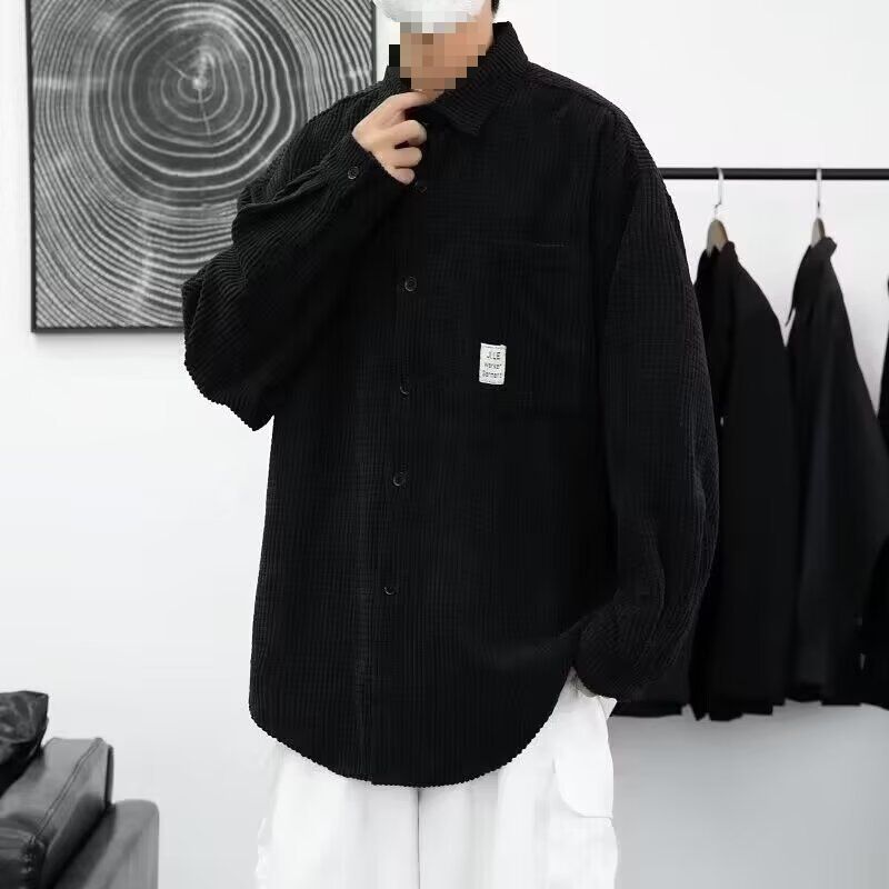 Herrkläder Plusstorlekar Manchesterskjorta Långärmad Skjorta Retro Ledig Stor Storlek Casual Skjorta Tjock Trendig Snygg Jacka_voghion.com