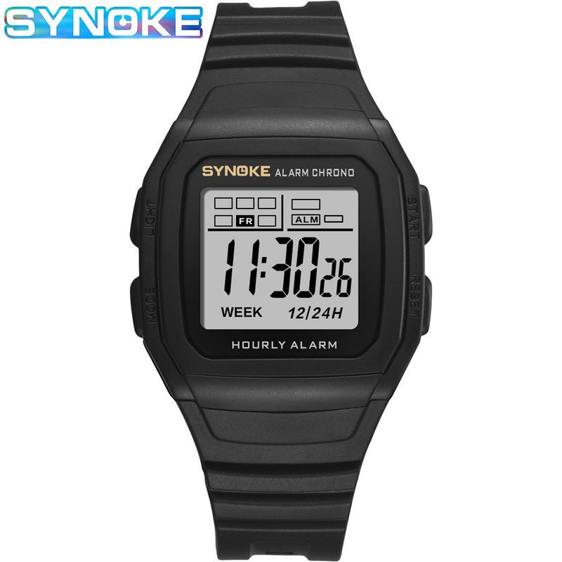Multifunktionale Sport-Elektronik-Uhr, neu, stoßfest, wasserdicht, klassisch, klein, schwarz, für Studenten_voghion.com