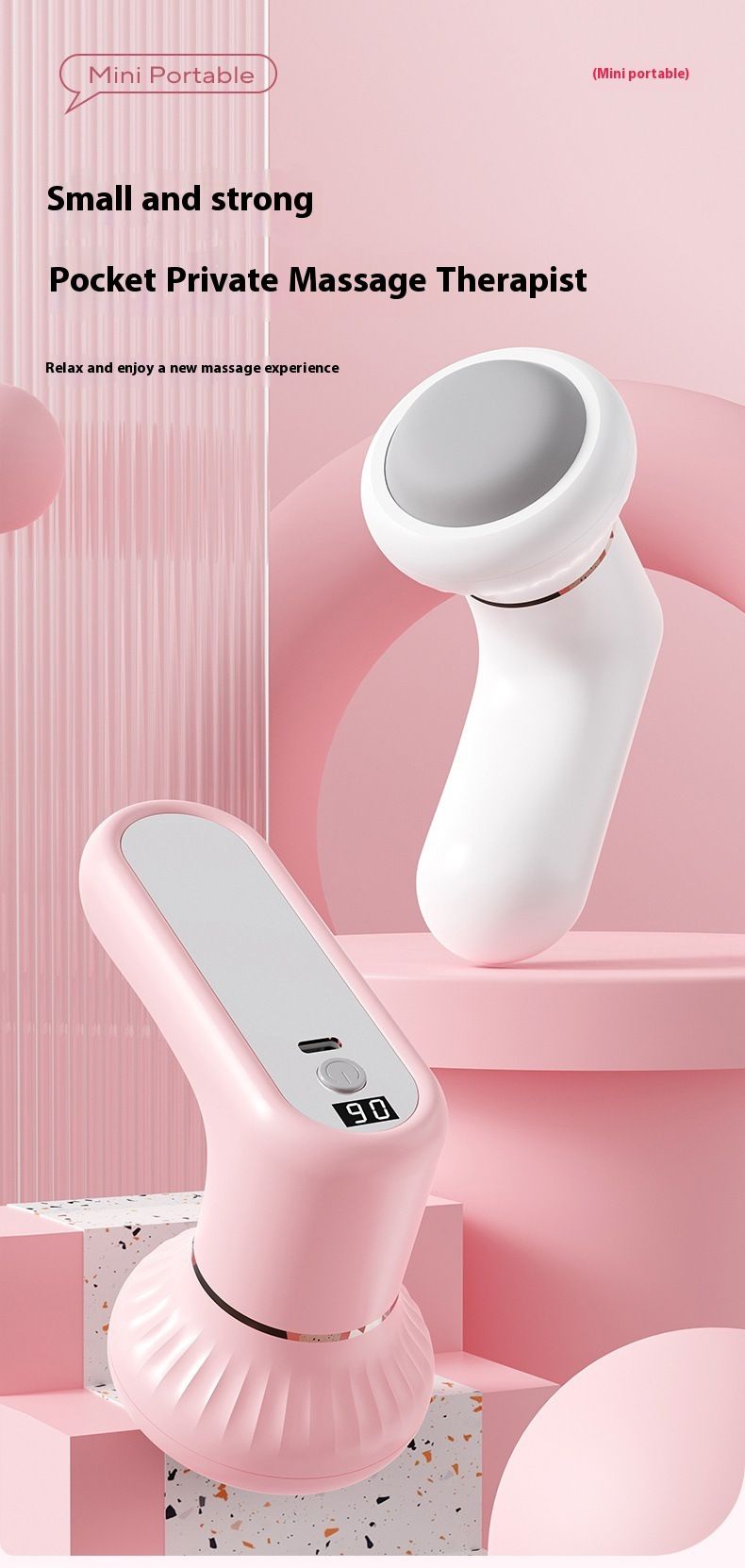 Kabelloses, wiederaufladbares Körpermassagegerät – Elektrisches Handgerät zur Modellierung und Fettreduktion für Nacken, Schultern und Taille – Tragbares Tiefengewebe-Knetgerät_voghion.com