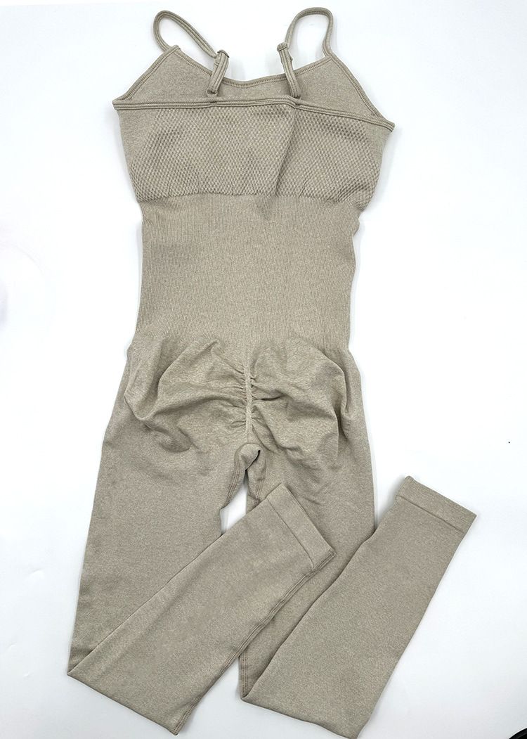Damkläder Noggrant utvalda nya yogajumpsuits i väststil Vacker ryggjumpsuit i ett stycke Sömlösa kläder Jumpsuit Fitnessdräkt_voghion.com