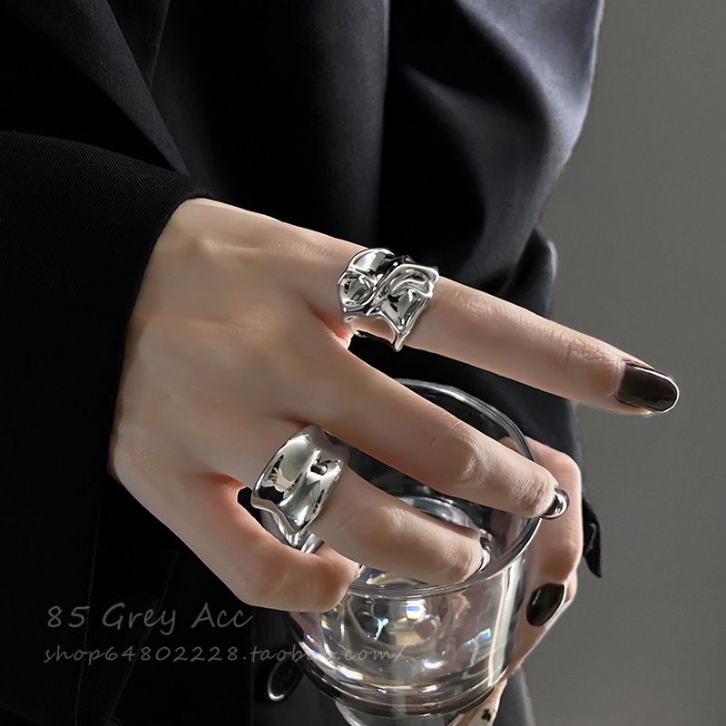 2023 New Mirror Open For Women Ins Niche Design Sense Index Finger Internet Celebrity Fashion Hip Hop Ring_voghion.com