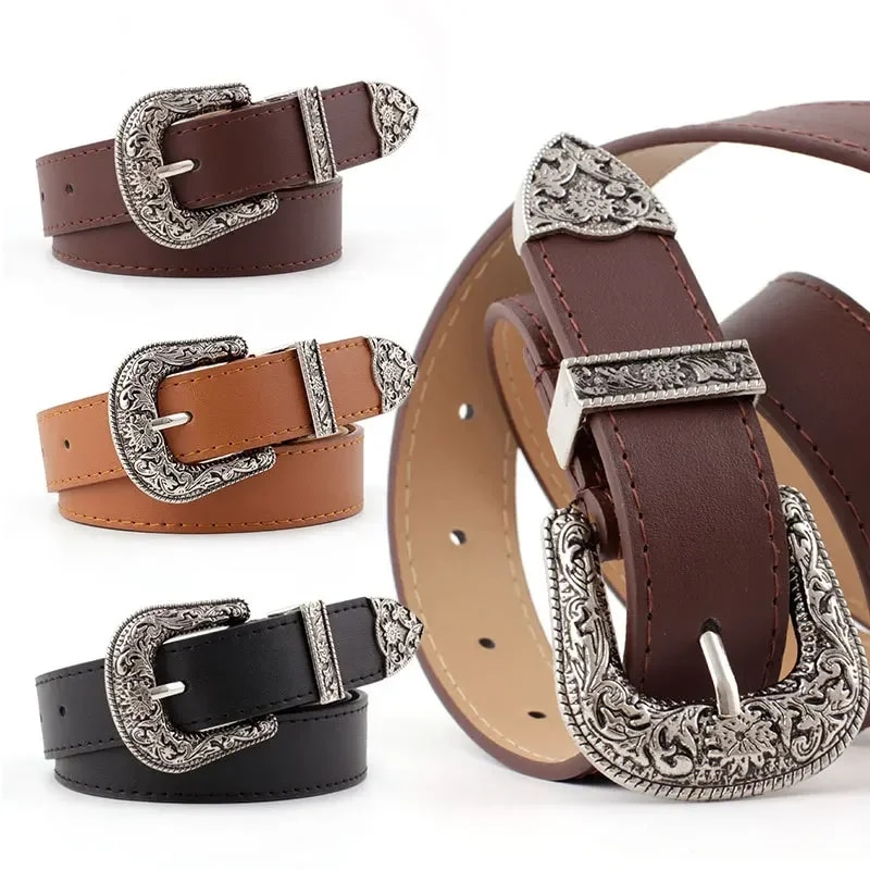 HOT Adjustable Boho Wetern Fashion Jeans Women's Round Buckle Cinturones Para Mujer Ceinture Femme Belt_voghion.com