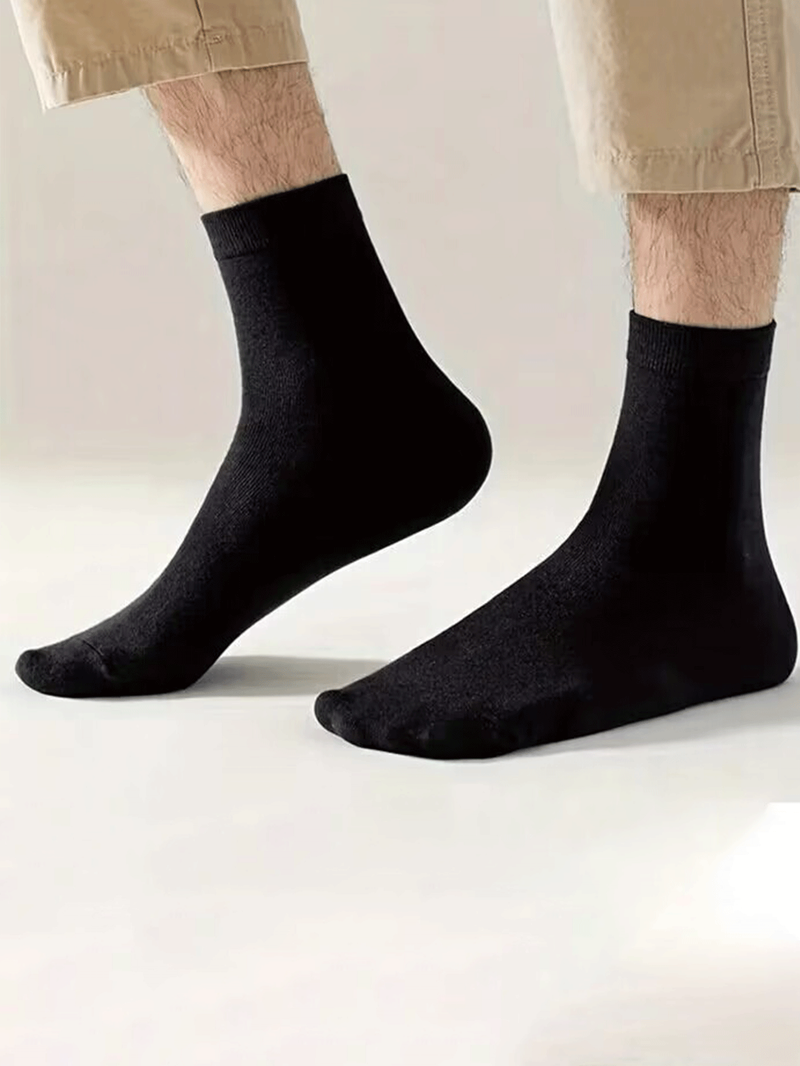 10 Paar Wadensocken für Herren Schwarze Business-Halbschaftsocken für Abendschuhe mit hohem Beinausschnitt Sportstrümpfe_voghion.com