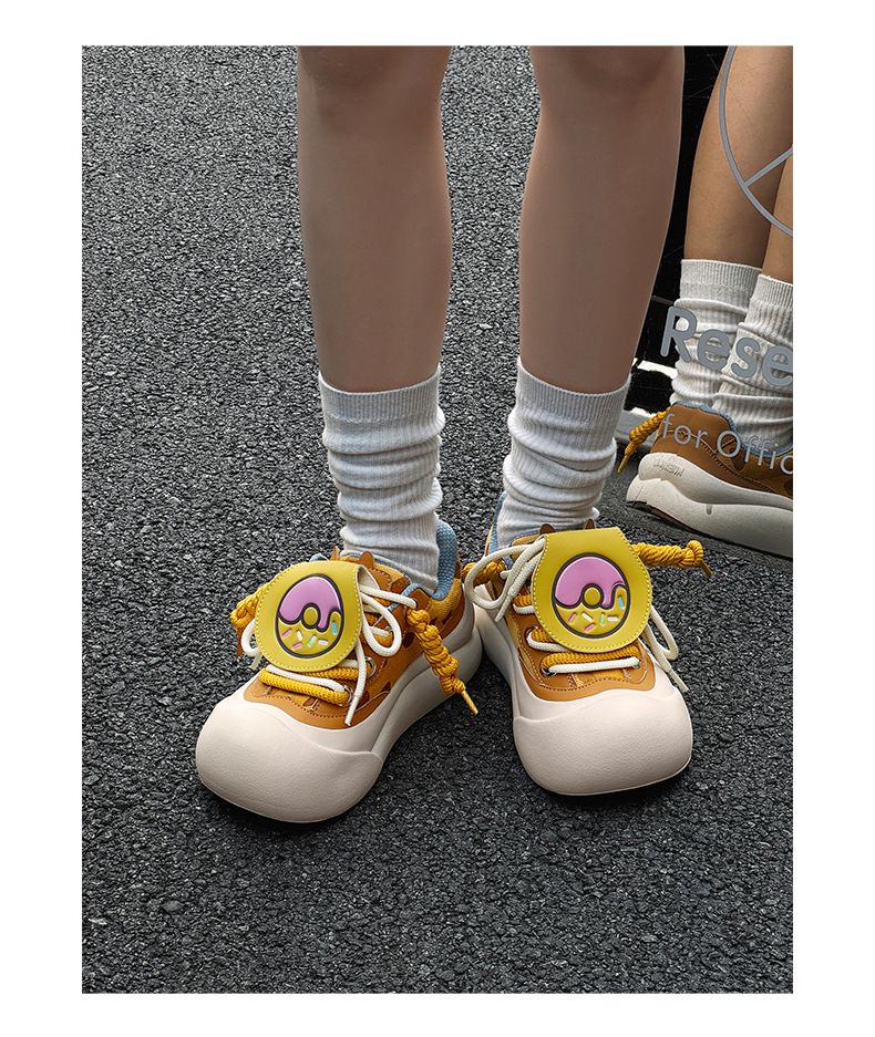 Braune klobige Turnschuhe dicke Sohle Schuhe für Frauen Herbst süße runde Zehe Loafers Ins Trend_voghion.com