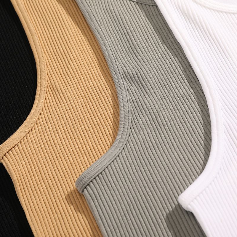 New nylon sports thread square collar short yoga vest fitness underwear with high elasticity and comfortable single-layer bra_voghion.com