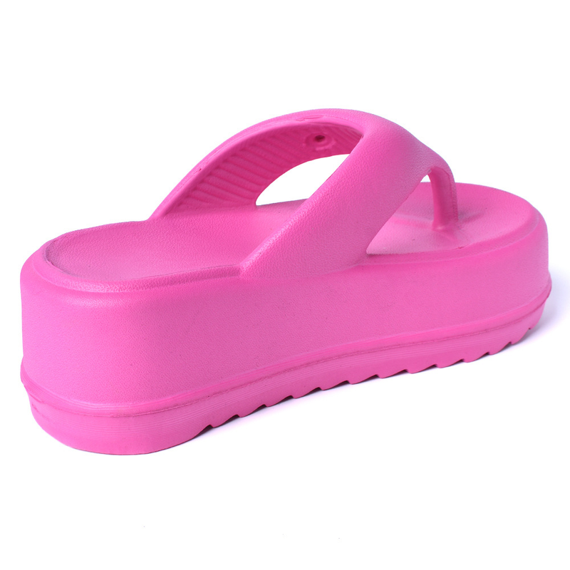 EVA thick-soled high-heeled flip-flops women's non-slip soft bottom stepping on feces feeling pinch-toe flip-flops for women_voghion.com