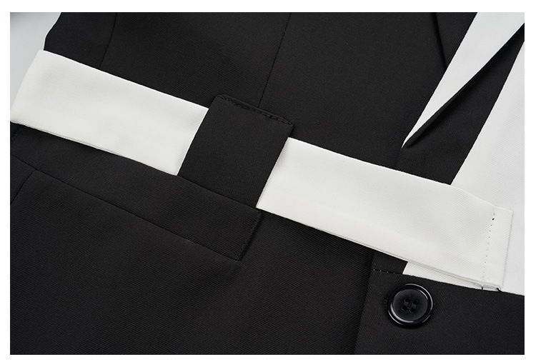 Veste de costume pour hommes, couleur assortie, simple, business, ample, décontractée, simple, ouest_voghion.com