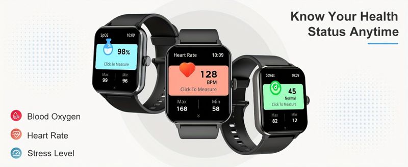 Chytré hodinky Blackview, fitness hodinky s monitorováním aktivity, kompatibilní s nejnovějšími modely Android a iPhone 2024, černé_voghion.com