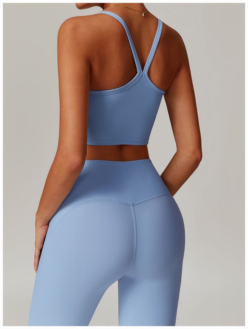 Zechuang Leisure Back Yoga Vest with Chest Cushion Tight Exercise Speed Drying Fitness Shockproof Top 8889_voghion.com