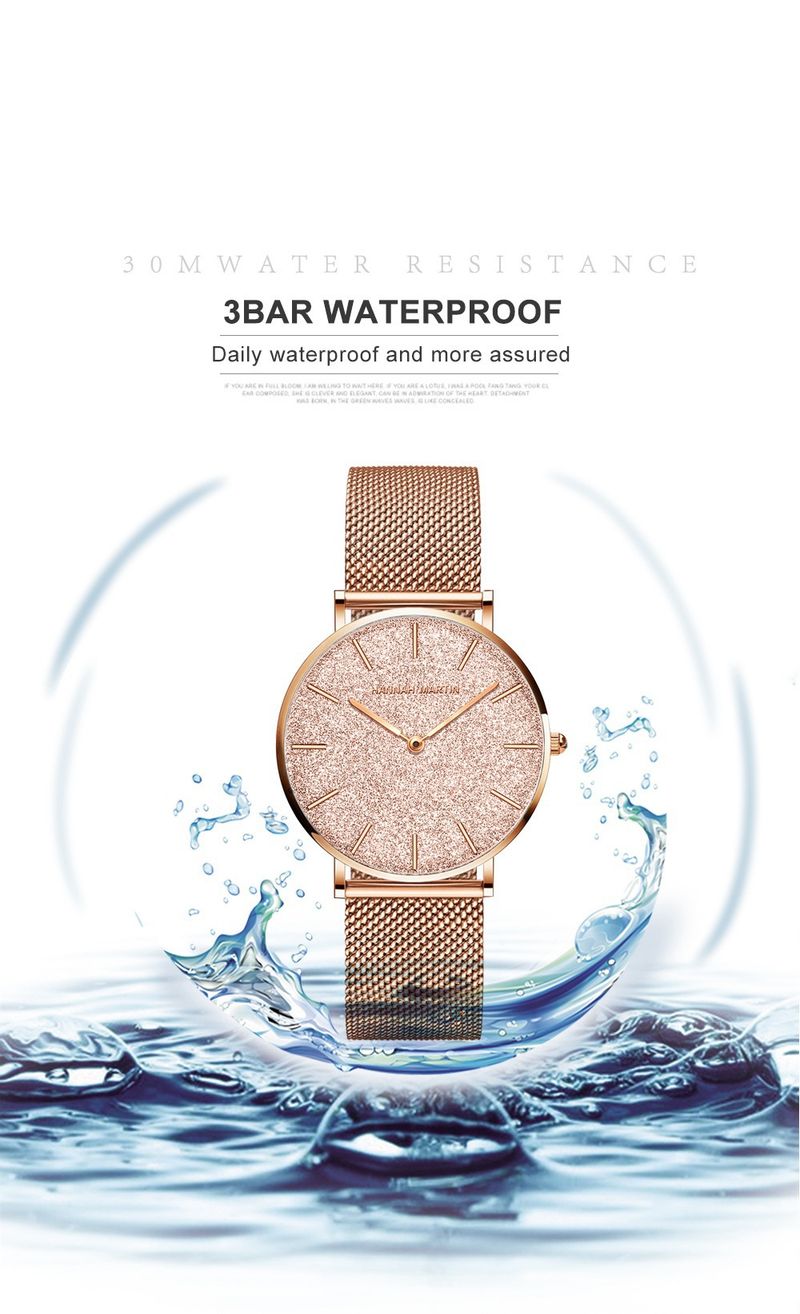 Women's Elegant Waterproof Watch With Quartz Movement, Stainless Steel Band, Mineral Crystal Glass, 30M Water Resistance_voghion.com