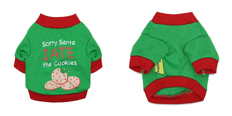 Costum pentru animale de companie Îmbrăcăminte pentru câini, vată, imprimare neagră, os de pește, tricou pentru animale de companie, stil Halloween, Crăciun_voghion.com