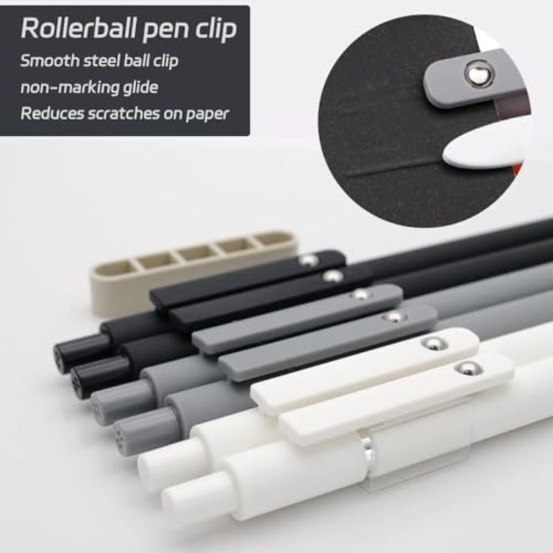 Penne gel 6 pezzi 0,5 mm punta fine inchiostro nero penna con scrittura fluida accessori per scrivania ufficio forniture scolastiche regali per uomini donne Q_voghion.com