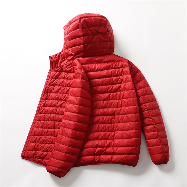 Men's Lightweight Down Jacket With Hood, Short Puffer Coat For Winter, 90% White Duck Down, Slim Fit, Windproof, Warm, Casual Outerwear (M-3XL)_voghion.com