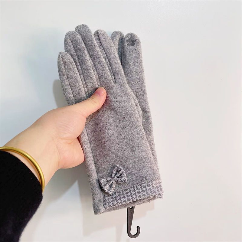 Cashmere gloves for women to keep warm cool in winter, simple cycling windproof, Korean version cute and versatile,_voghion.com