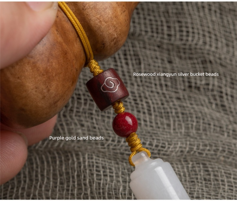 Peaceful Fortune Schlangenkopf-Kürbis aus natürlichem Walnussholz, hängender Dekorationsanhänger für den Rückspiegel, Auto_voghion.com