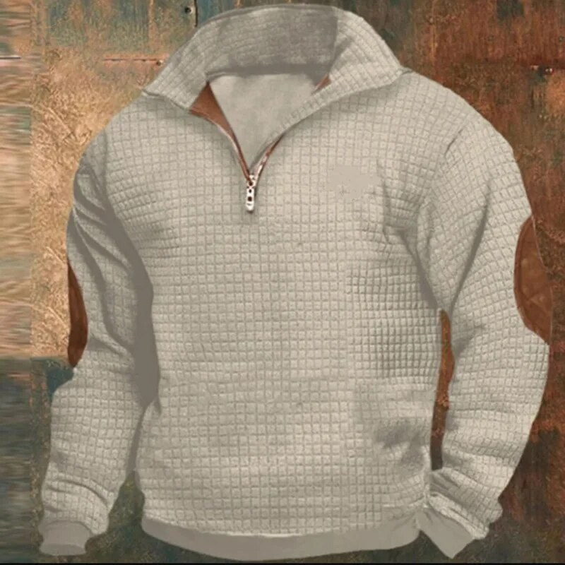 New autumn and winter with 3D digital printing stand up collar for men's street trend zipper access control pullover_voghion.com