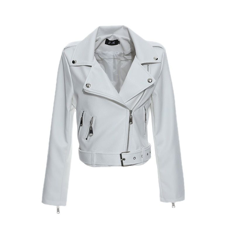 Per le donne 2023 primavera e autunno nuovo stile coreano elegante moto casual cintura corta piccola giacca di pelle_voghion.com