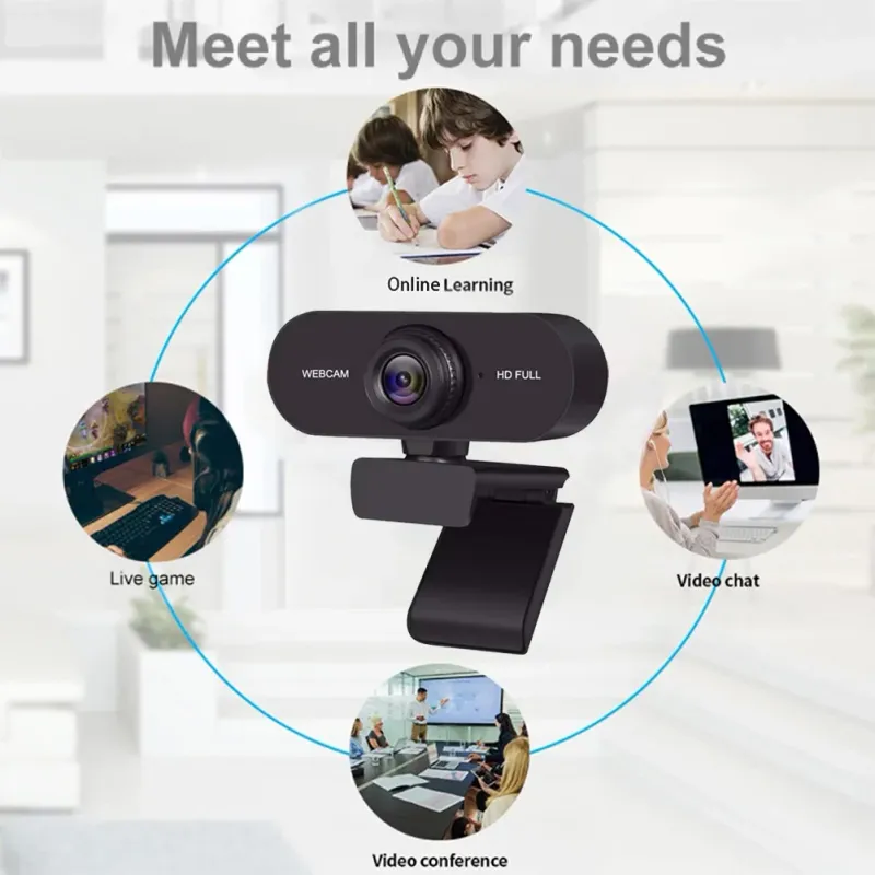 4K Microphone For Computer 2K Mini Webcam PC Laptops Live Streaming FHD 1080P Webcam For Work Meetings With Microphone_voghion.com
