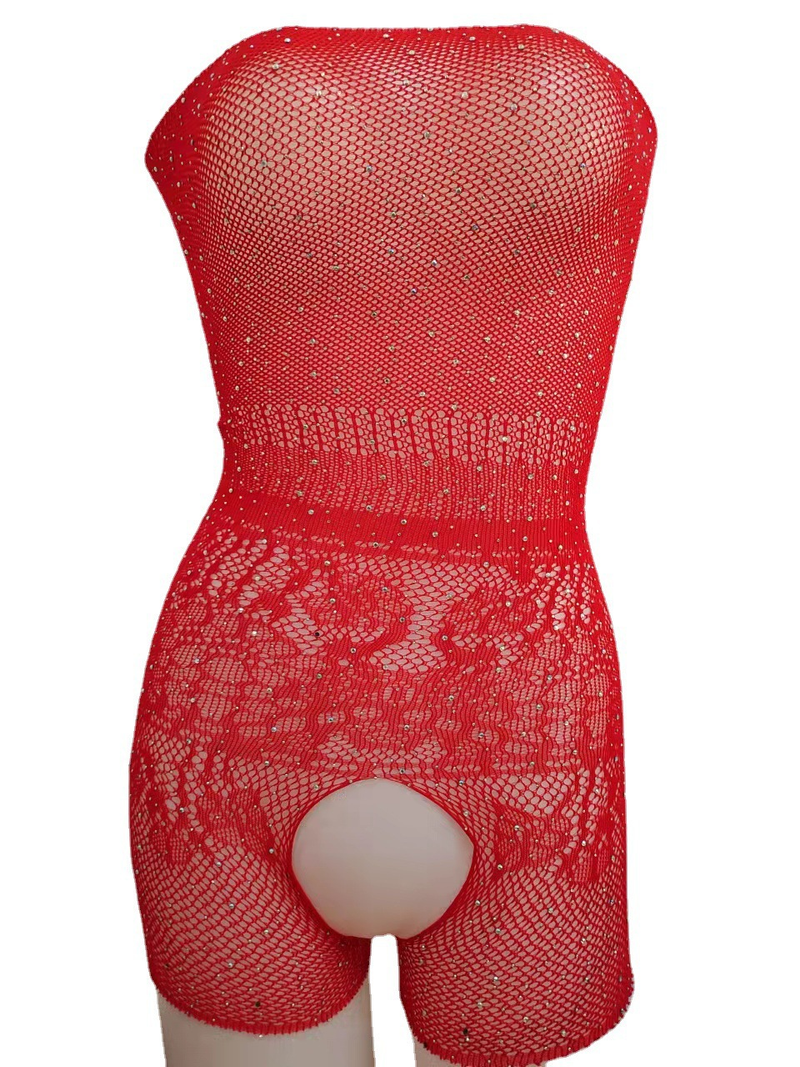 Ropa de malla de lencería erótica con purpurina y diamantes de imitación para mujer_voghion.com