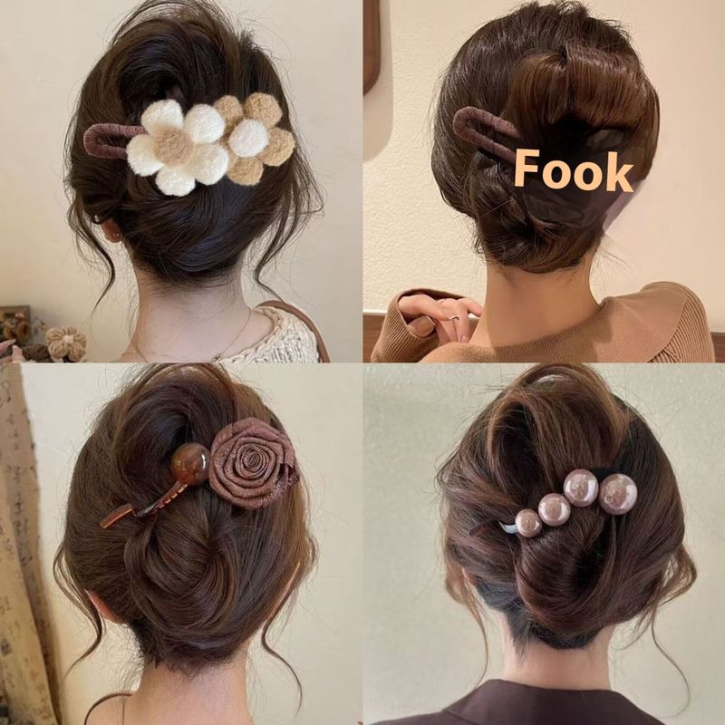 【 Recensioni di 5747 persone 】 Perlina rotonda di rosa essiccata di Maillard di inizio autunno con un tocco di alta qualità, torcere la parte posteriore della testa, agganciare il_voghion.com