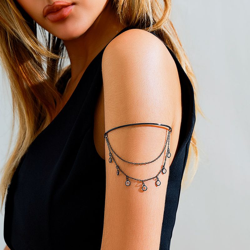 jewelry Sweet Cool Gothic Cross Butterfly Chain Multi Layer Open Arm Bracelet Leg Chain_voghion.com