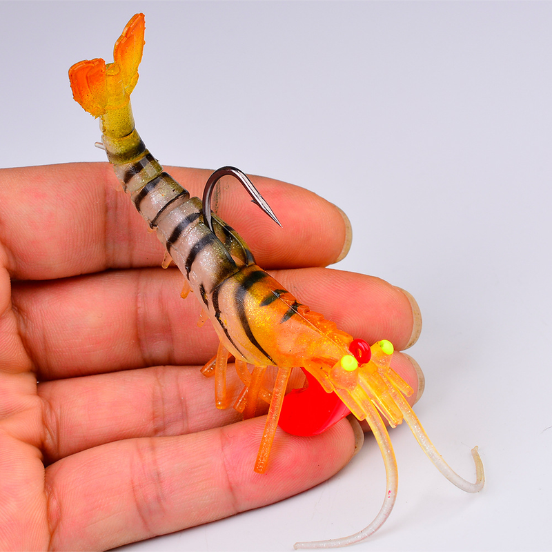 Leurre de pêche à la crevette avec hameçon lumineux à cinq sections cassées et plombées_voghion.com