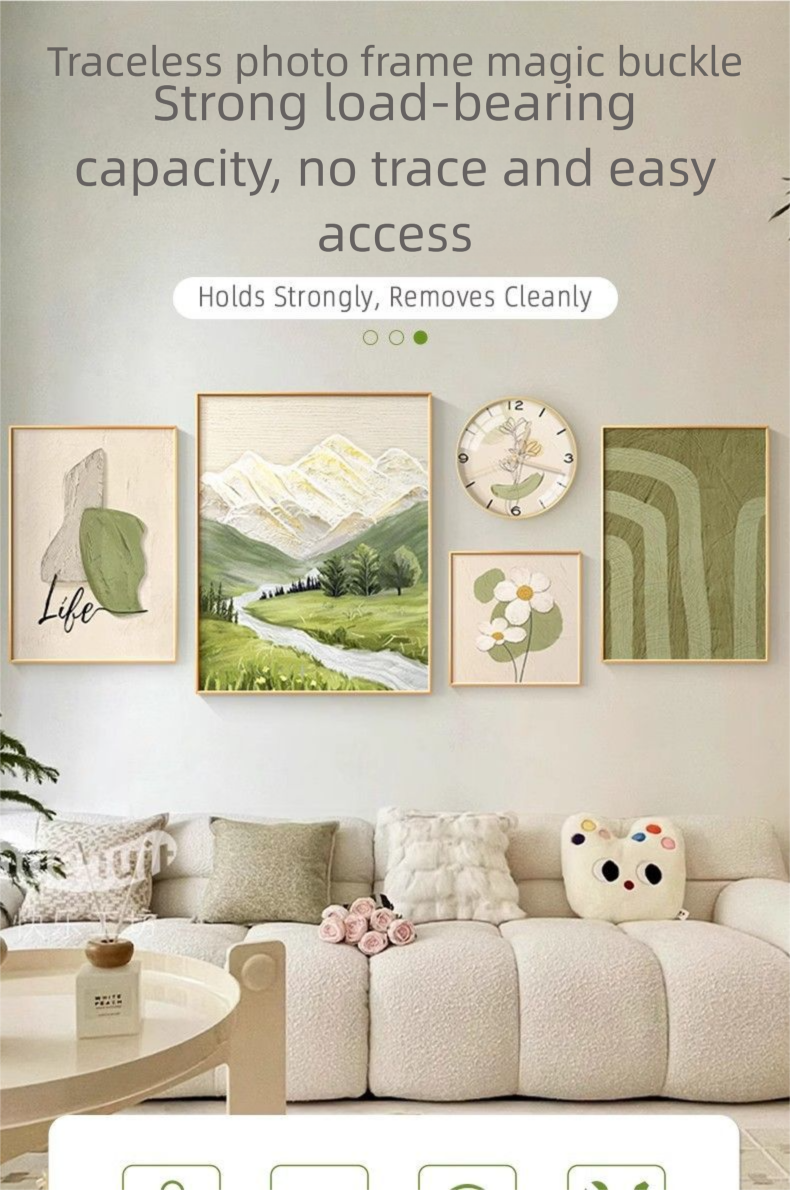 Hanging Artifact No-Drill Wedding Photo Wall Buckle Seamless Adhesive Magic Tape Picture Frame Sticky Hook_voghion.com