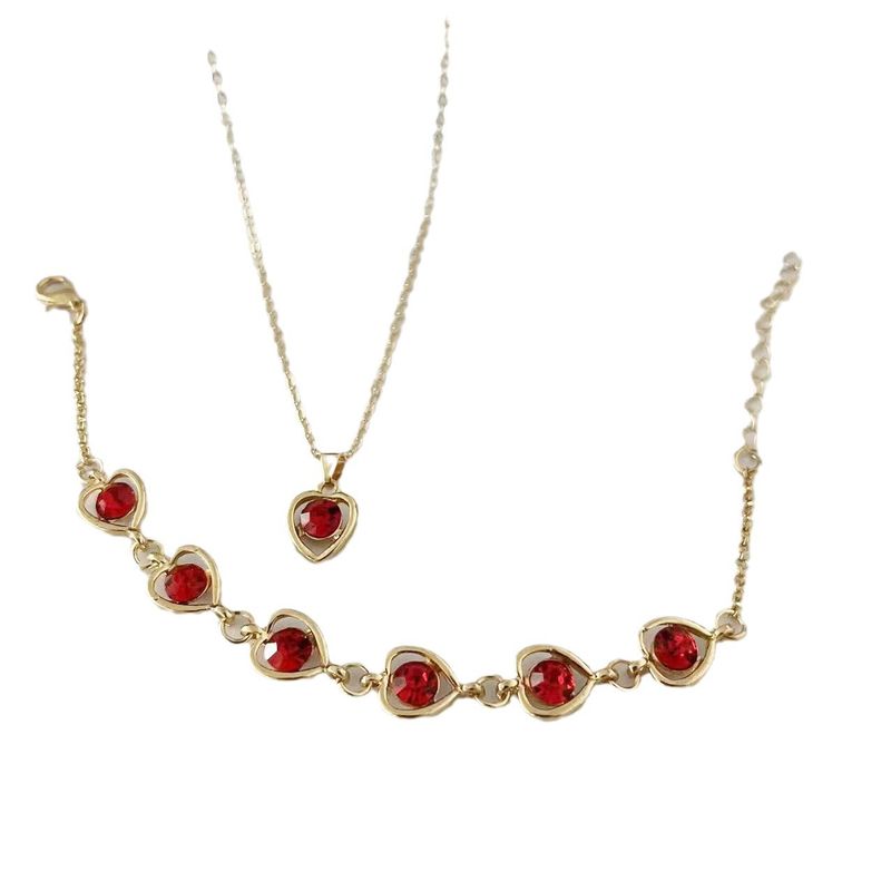 Ensemble montre-collier, boucles d'oreilles et bague à quartz, version coréenne 2024, simple et compact, cadran en forme de cœur, serti de diamants_voghion.com