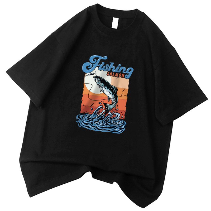 250g ren bomuld herre sommer t-shirt med rund hals med løs skulder og kortærmet T-shirt med print_voghion.com