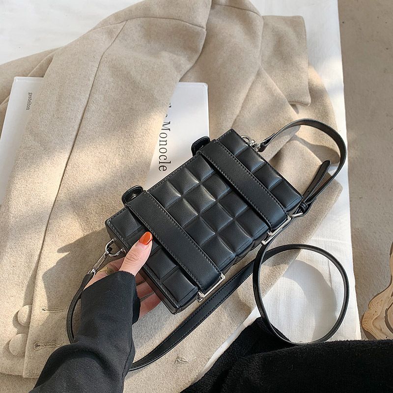 Geantă de umăr pentru femei, geantă crossbody, geantă de mână cu curea dublă, cu bloc de ciocolată, tip crossbody_voghion.com