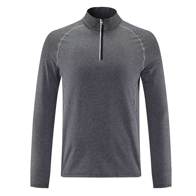 Men's Clothing Quick-Drying Clothes Long Sleeve Half Zip Training Suit Marathon Running Fitness Sports Tops_voghion.com