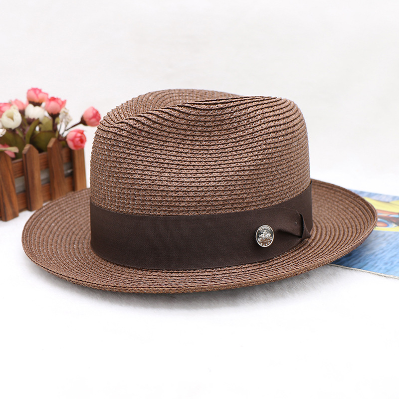 papyrus fine braid top hat new product travel shopping versatile spring and summer wide-brimmed jazz hat_voghion.com