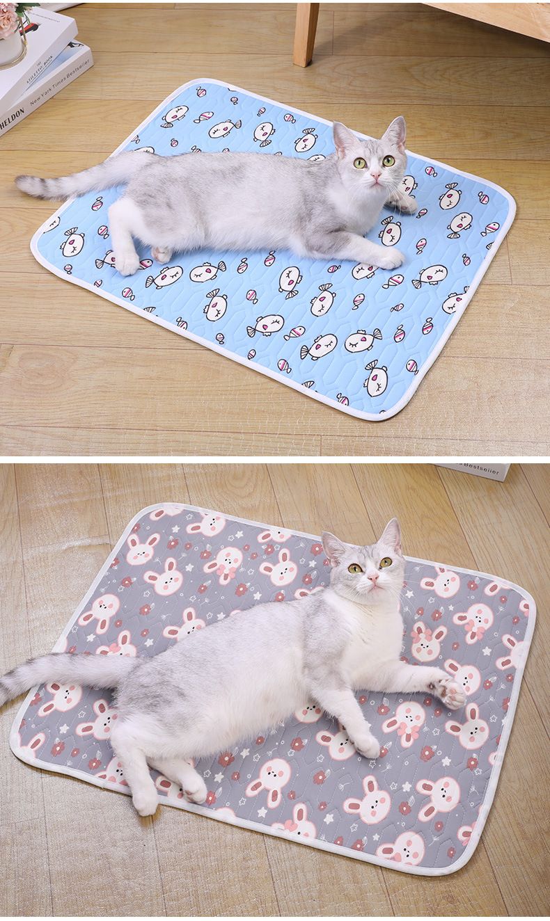 Cama de látex para perros y gatos de verano para mascotas, almohadilla de hielo refrescante de seda, suministros para mascotas_voghion.com
