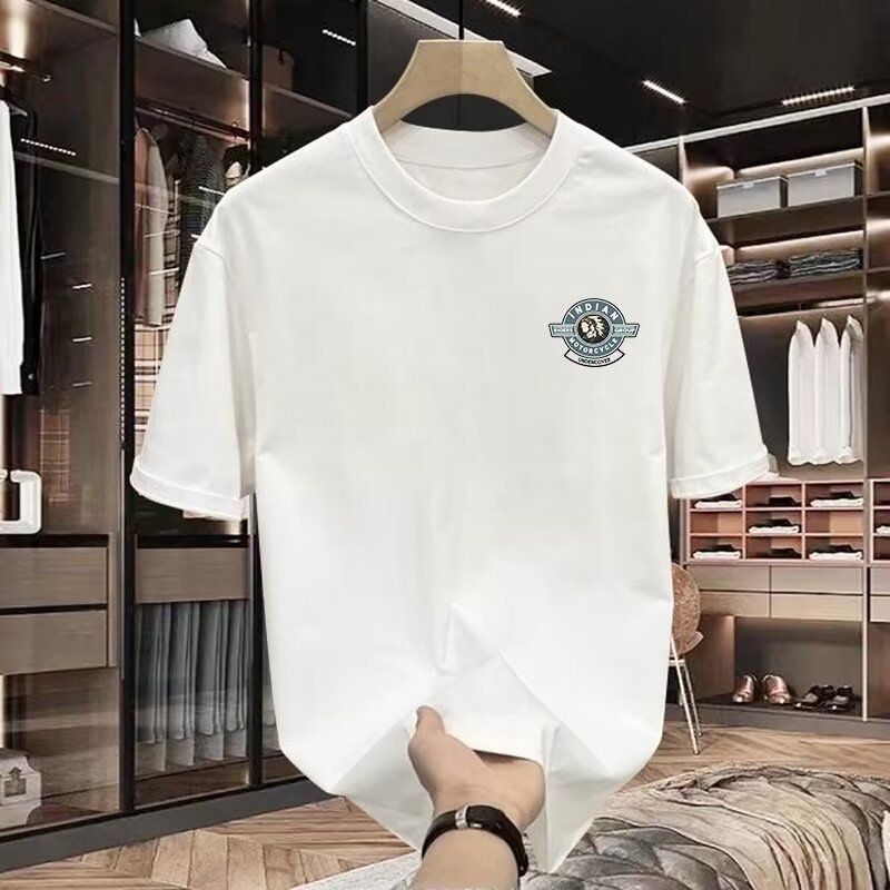 European Station High-end Heavy Men's Short-sleeved Top Breathable Trendy Brand Soft All-match T-shirt Light Luxury Fashionable Short-sleeved Round Ne_voghion.com