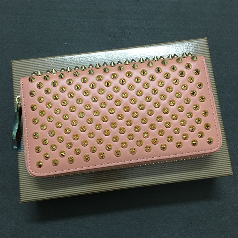 2022 neue Marke Design Punk Lange Zipper Niet Brieftasche Top Qualität Männer Frauen PU Leder Geldbörse_voghion.com