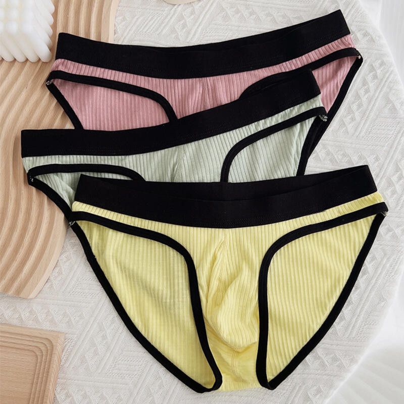 Herrenunterwäsche mit Rippung, sexy Unterwäsche, Ausbuchtung, U-förmiges Höschen, konvexe Tasche, Dessous_voghion.com