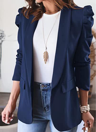 Euramerican effen colbert met revers voor dames_voghion.com