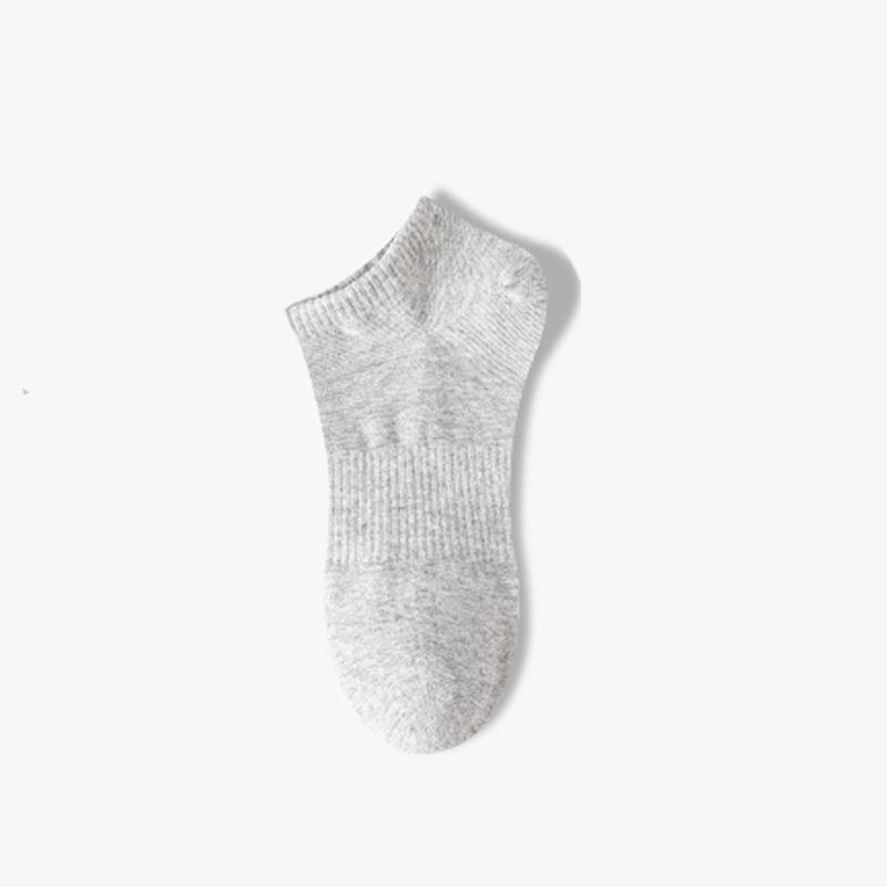 2025e Zhuji Men And Women Mid-Calf White Black Gray Solid Color Sweat-Aborbing Breathable Thin Low-Cut Boat Sport Short_voghion.com