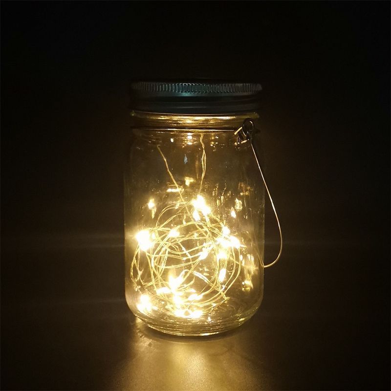 Solar Mason Jar Lid Lights With Copper Wire String - Outdoor Fairy Lights For Garden, Wedding, Christmas Decor_voghion.com