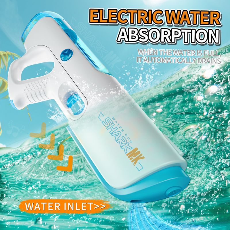 Pistolet à eau électrique auto-amorçant à haute pression et grande capacité pour garçon, jouet de plage et de combat aquatique_voghion.com