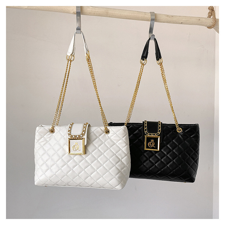 Borsa da donna 2024 Nuova Tendenza Moda Semplice Versatile Lingge Piccolo Vento Profumato Borsa a Tracolla da Donna Borsa a Tracolla Texture_voghion.com