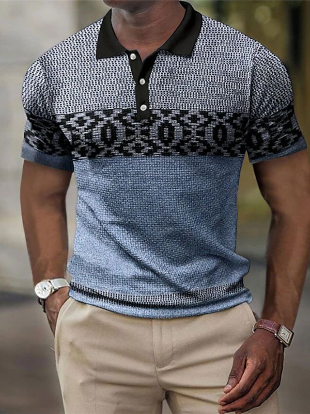 Nuova maglietta POLO con bottoni, immagine colorata, stampata in 3D, a maniche corte, da uomo, primavera/estate, polo da strada_voghion.com