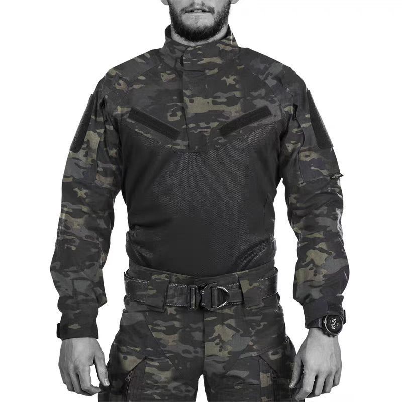Herrenbekleidung Froschanzug Frühling und Herbst Stehkragen Langarm Camouflage Outdoor Trainingsanzug Herren Multi Pocket CS Instructor Uniform_voghion.com