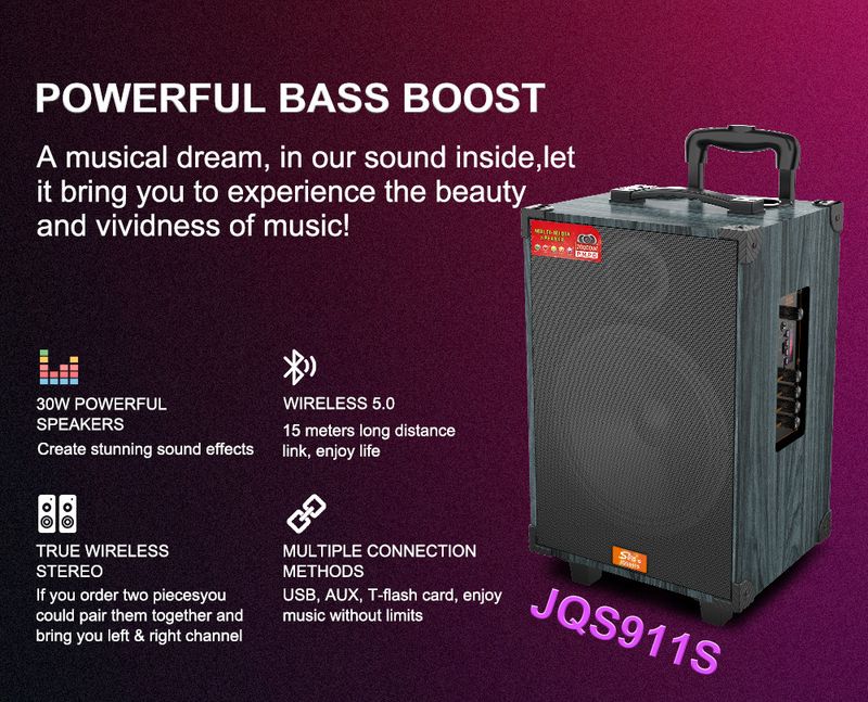 JQS911S Familie K-song All-in-one Machine Square Dance Audio Buiten Tie Rod Groot Volume Bluetooth Luidspreker_voghion.com