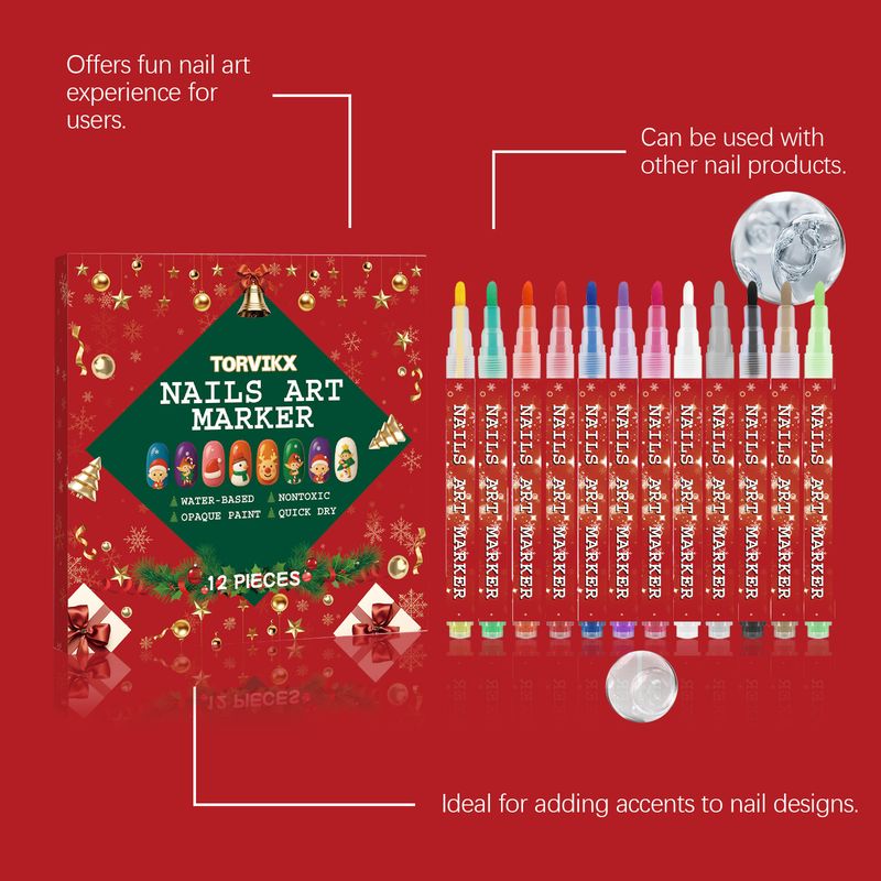 Penna per nail art natalizia fai da te con effetto graffiti a lunga durata_voghion.com