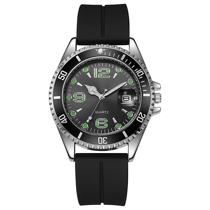 Couple Fashion Sports Green Water Ghost Leisure Silicone Student Quartz Watch Life Waterproof_voghion.com